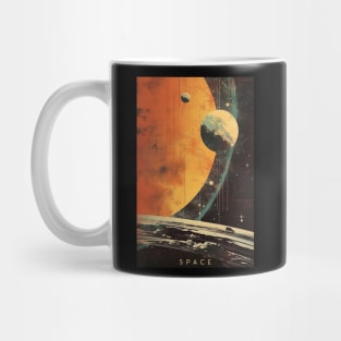 Space Adventure Vintage Travel Poster Mug